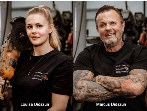 Louisa Didszun und Marcus Didszun in der Werkstatt